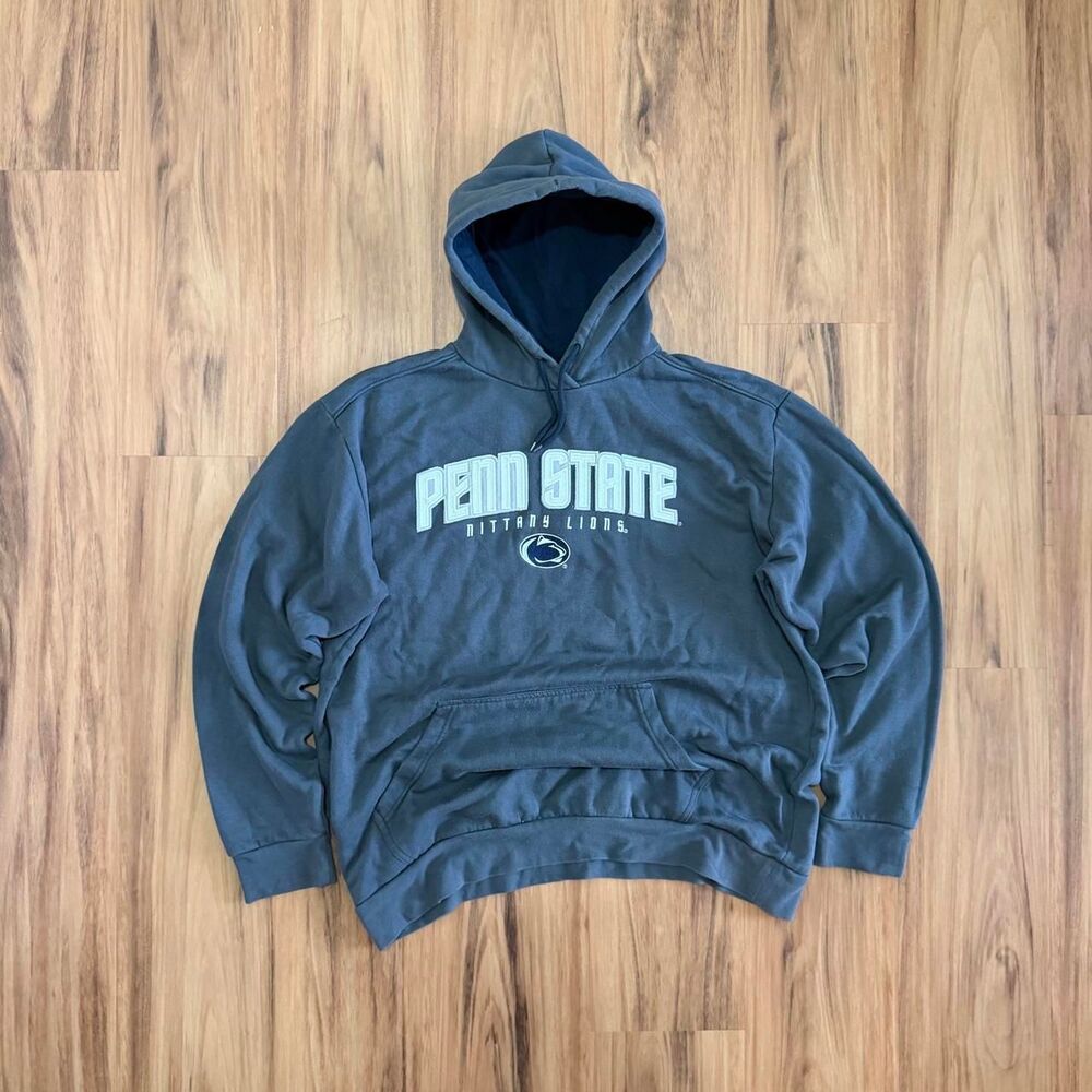 Y2K Penn State Nittany Lions Gray Hoodie with white text and logo Men’s Size XL